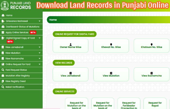 Download Land Records in Punjabi Online