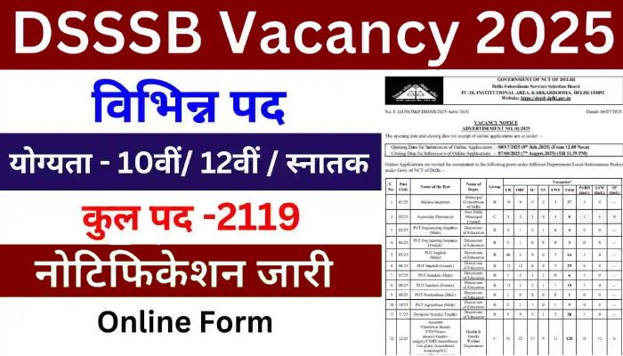 DSSSB Vacancy